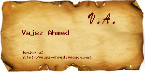 Vajsz Ahmed névjegykártya
